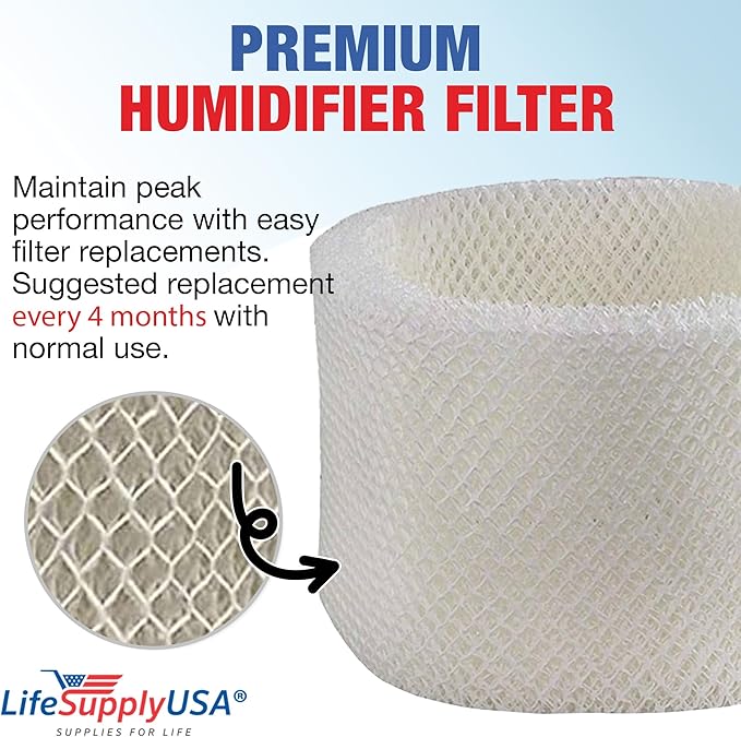 LifeSupplyUSA Humidifier Filter Replacement Wick Filter E Compatible with Honeywell Quietcare HCM-6009, HCM-6011i, HCM-6012i, HCM-6013i, HC-14, HW-14