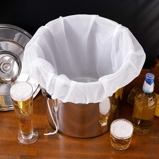 Brew Bags Reusable 3 Pack, Extra Large 26"x22" Fine Mesh Strainer Bag for Home Brewing Hops Grains Wine Beer Making Drawstring Straining Brew in a Bag