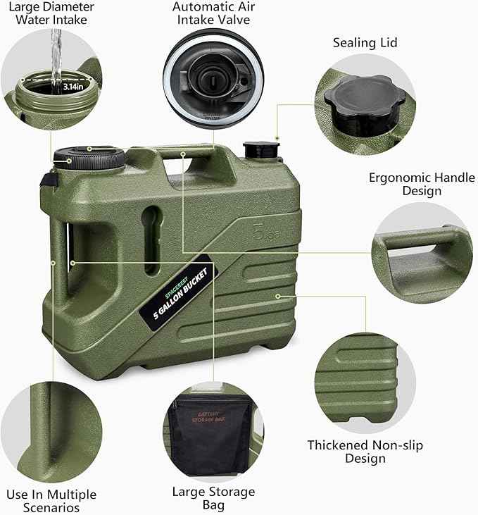 Portable Shower for Camping with Integrated Design – Spill-Resistant, Electric Camping Shower, 5-Gallon Food-Grade Water Jug for Outdoor, Beach, Hiking, Dog Wash, 2 Batteries