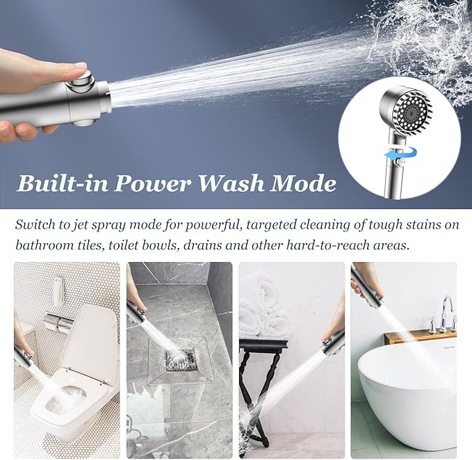 FEELSO Filtered Shower Head with Handheld, High Pressure 4 Spray Showerhead with Filters & Upgraded Anti-clog Nozzles for Hard Water -Remove Chlorine, Reduce Dry Itchy Skin -ON/OFF Switch