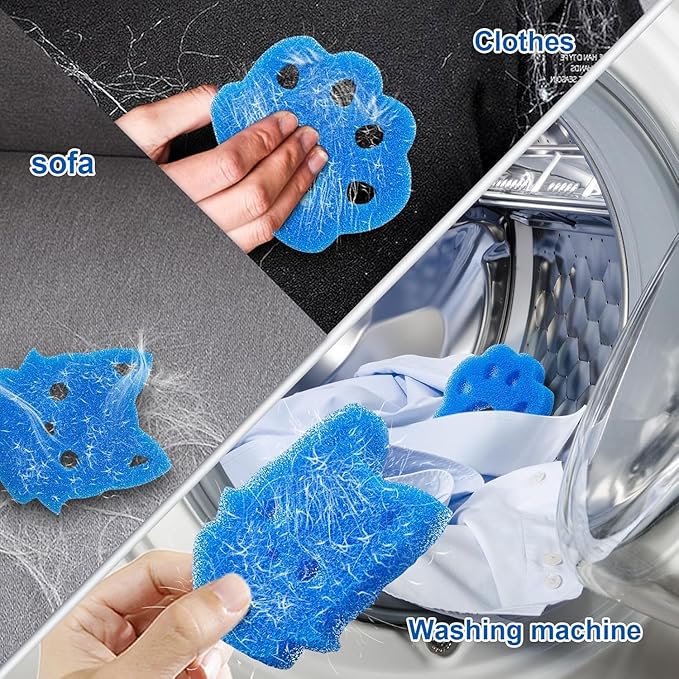 Reusable Pet Hair Remover for Laundry, Effective Cat & Dog Hair Catcher for Washer & Dryer, Lint and Fur Remover for Clothes, Bedding, Safe and Durable for All Fabrics (6) - AquaVibe