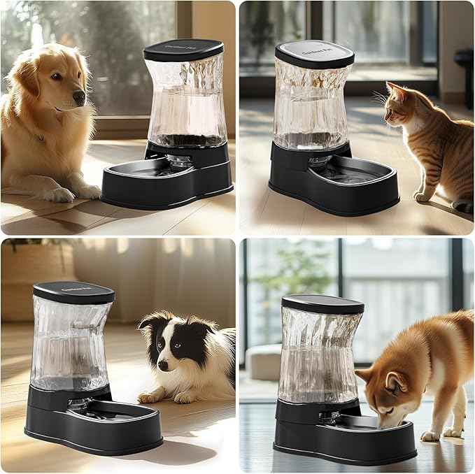 Gardner Pet Automatic Dog Water Dispenser Gravity Stainless Steel Water Waterer Feeder, 100% BPA-Free Large Capacity Water Feeding Bowls for Medium & Large-Sized Dogs Cats Other Pets-(1.6 Gallon)