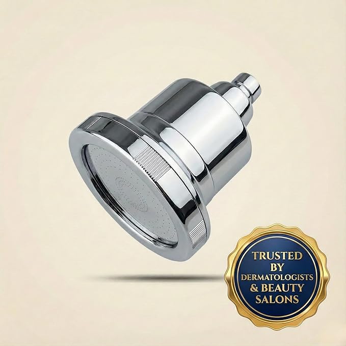 Fiona James Filtered Shower Head – High Pressure Shower Filter for Hard Water, Chlorine Removing, 20-Stage Filtration for Healthy Hair & Skin (Chrome)