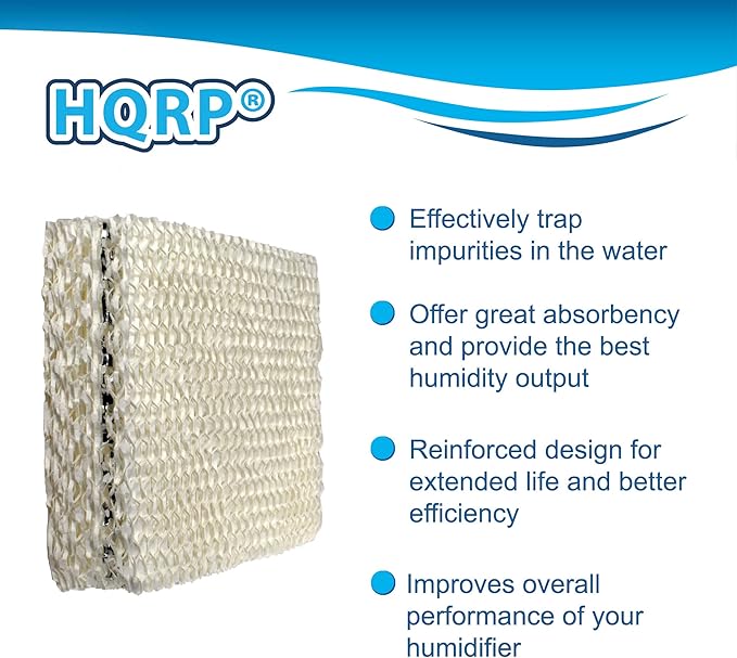 HQRP Wick Filter (4-Pack) Compatible with Duracraft DH803 / DH804 / DH805 / DH806 / DH807 / DH810 / DH815 / DA1007 Natural Cool Moisture Humidifier, AC-809 / D09-C/AC-815 Replacement