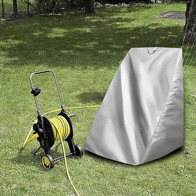 Hose Reel Cover Hose Cart Covers Accs Garden Tool Protection Outdoor Heavy Duty Lawn Patio Hose Reel Cart Cover for Water Pipe Holder Stand, Silver