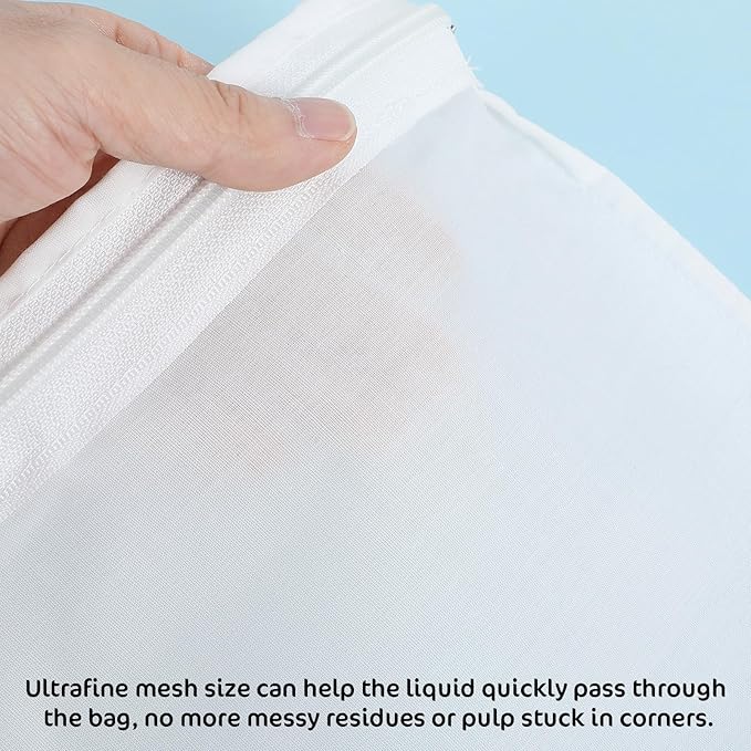 3Pcs Ultra Fine Mesh Strainer Bags, Reusable Cheese Cloth Bag for Straining with Stainless Steel Handle Reusable Nut Milk Bags for Nut Milk Coffee Juice Yogurt(Small Size)