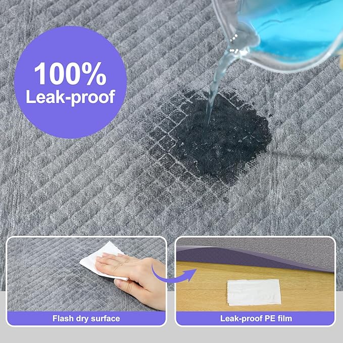 Cat Pad Refills for Litter Box, 16.9"x11.4" Odor Control Cat Pee Pads with Activated Carbon for Breeze Litter System(50Counts/Purple) - AquaVibe