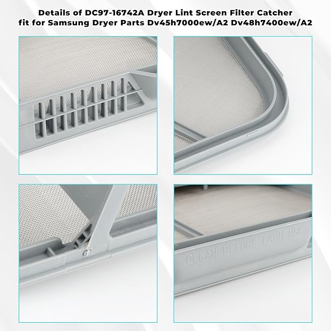 DC97-16742A Lint Trap fit for Samsung Dryer Lint Trap Replacement,Stainless Steel Lint Trap Screen Parts fit for SAMSUNG Dryer DV456ETHDSU/AA DV45H7000EW/A2 DVE50R5200W/A3 DVE50R5400V/A3 prime&swift