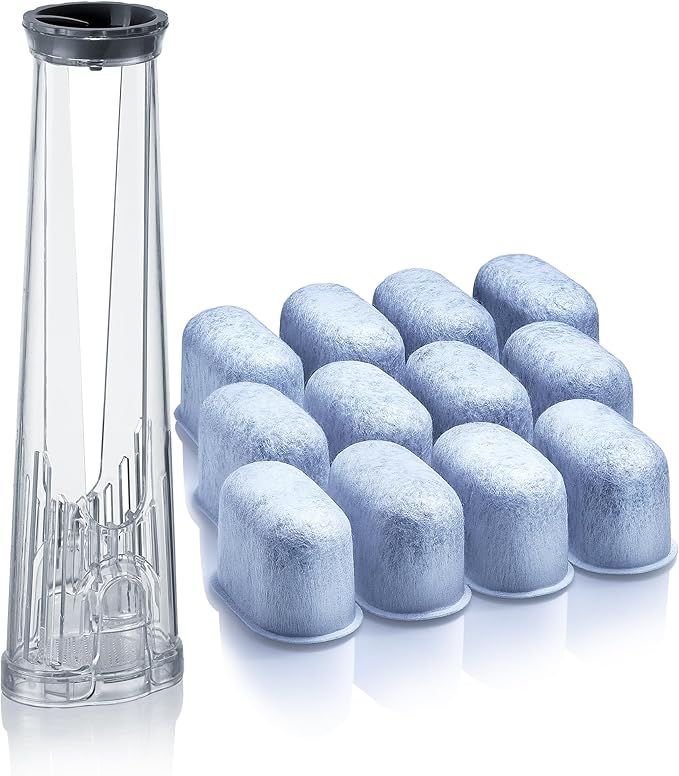 Water Filter Holder and 12 Water Filters for Keurig K-Supreme, K-Slim, K-Express, K-Select, K-Classic, K-Duo Plus, K-Elite, K-Iced, K-Cafe - for Use in All Keurig Brewers with Side-Loaded Reservoir - AquaVibe