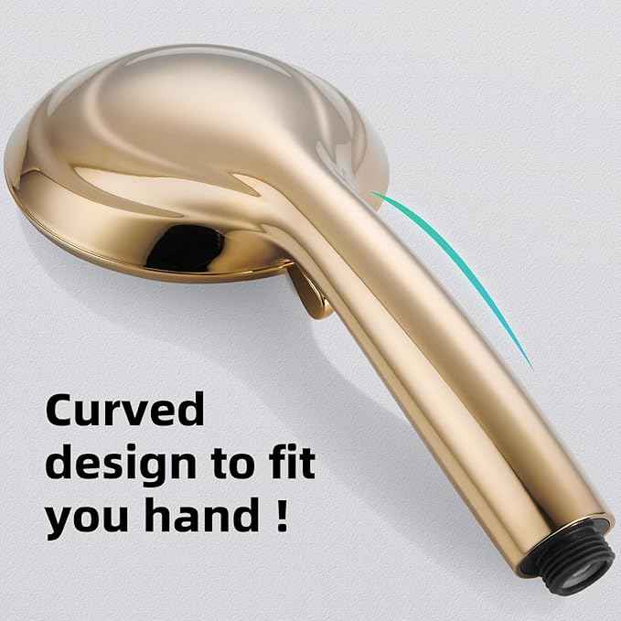 Cobbe 8 Functions Shower Head with handheld, High Pressure Shower Head Set with Hose Adjustable Bracket Rubber Washers (Gold)