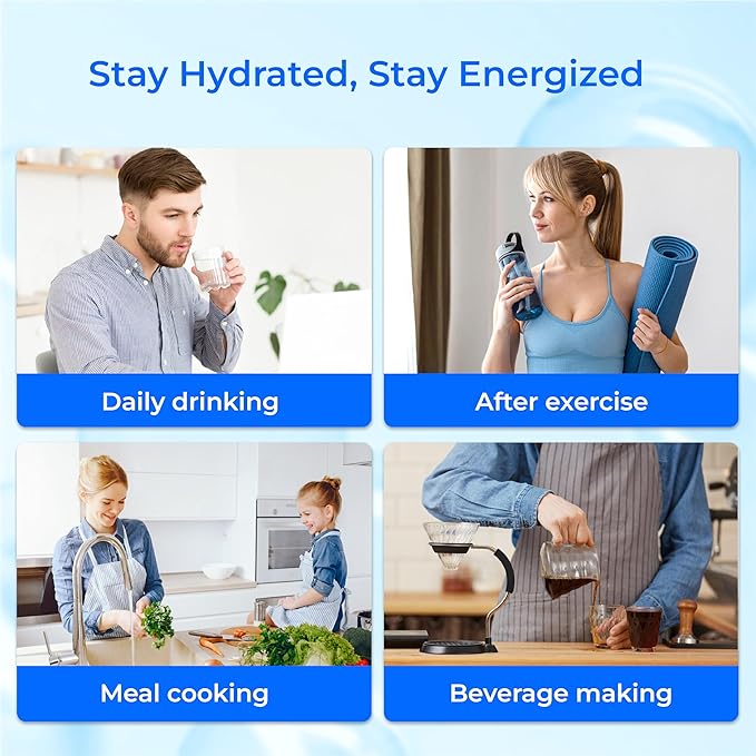 Waterdrop 𝐀𝐥𝐤𝐚𝐥𝐢𝐧𝐞 Water Filter WD-ALK35, Alkaline Filter for Reverse Osmosis System, pH Balance and Restore Minerals for RO Alkaline Filter, Under Sink Water Filter, 1/4" Quick Connect
