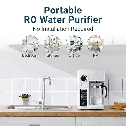 Bluevua RO100ROPOT Reverse Osmosis System Countertop Water Filter, with ROPOT 4-Pack Replacement Filter Set, Bundle