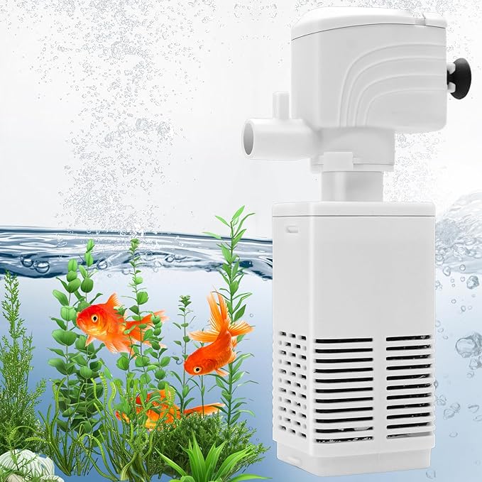 Aquarium Filter - Fish Tank/Turtle Tank Pumps & Filters for 50 to 150 Gallon Tank, Adjustable Oxygenation Amount and Direction (6W for 20~70 Gallon (Small Fish Tank）)