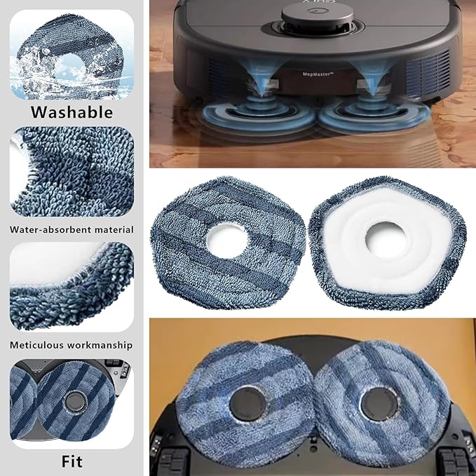 Yivy 29 Pack Accessories Kit Replacement Parts Compatible with Eufy X10 Pro Omni Robotic Vacuum Cleaner,2 Main Brushes,6 Sweeping Brushes,4 HEPA Filters,6 Vacuum Bags,8 Mop Pads,etc. - AquaVibe
