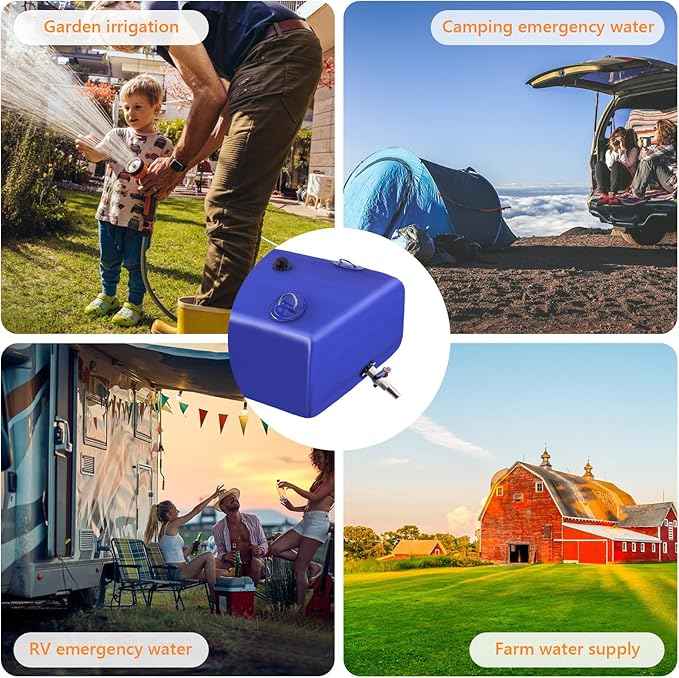 Water Tank, 150 Gallon Water Storage Bladder, Foldable Portable Water Storage, Large Water Storage Containers with 3/4" PVC Spigot and Hose Kit for Camping, Garden, Emergency Water Bag