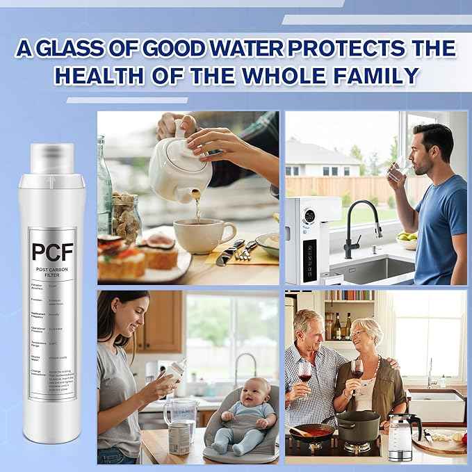 1 Pack PCF Water Filter Replacement Compatible with Bluevua RO100ROPOT, 1 PCF Water Filters, Improved Drink Quality, Easy to Replace for Household Daily Use Drinking