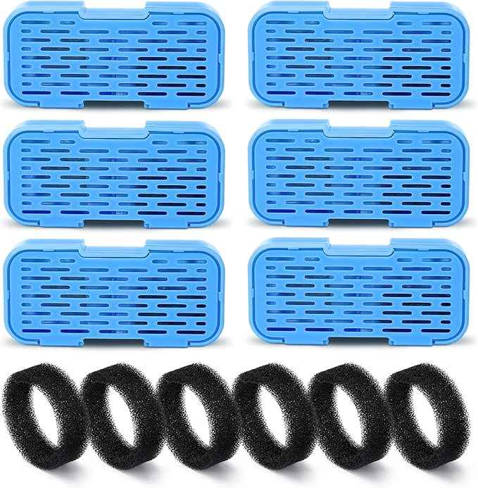 Cat Fountain Filters - 12 Pack(6 Filters + 6 Sponges), Activated Carbon, Ultra-fine Fiber