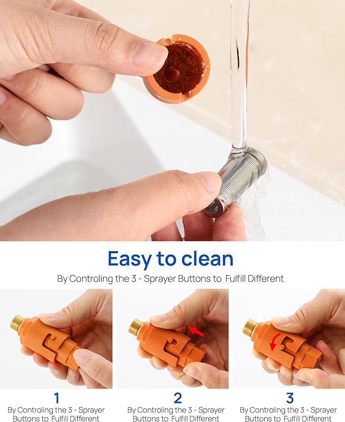 Under Sink In line Water Filter - Sediment Water Filter, Reusable Impurity Filter Attachment, 9/16" Female x 9/16" Male Thread Connector Size for Bathroom Kitchen RV Faucet Supply Lines (1 Pair)