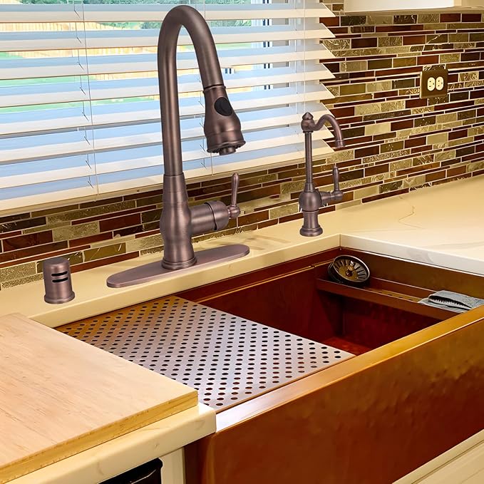 Akicon Brass Kitchen Faucet Drinking Water, Fits Most RO Units or Filtration Systems, Non-Air Gap, Cold Water Only (Antique Bronze)