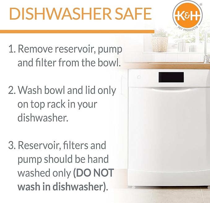 K&H Pet Products CleanFlow Filtered Water Bowl for Dogs Granite Medium 1.4 Gallon Bowl + 1 Gallon Reservoir