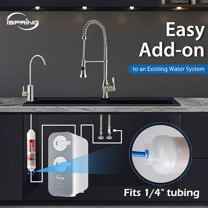 iSpring Greatwell Reverse Osmosis Membrane 75 GPD 11.75” X 1.75”, Replacement Fits Standard Under Sink RO & FA15 Alkaline Water Filter Cartridge for Reverse Osmosis RO System 3-Layer 10-inch Inline