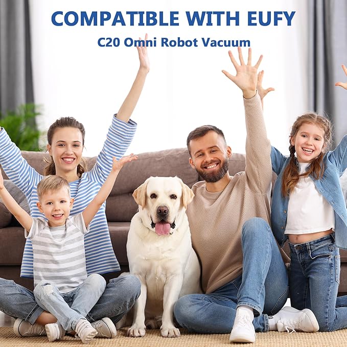 28 Pack C20 Omni Replacement Parts Accessories for Eufy C20 Omni Robot Vacuum Kit, 2 Roller Brush, 4 HEPA Filters, 6 Mop Pads, 6 Dust Bags, 8 Side Brushes,1 Cleaning Brush 1 Screwdriver - AquaVibe