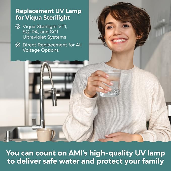APPLIED MEMBRANES INC. UV-Light Water Filter Replacement Bulb, Compatible with S212RL Viqua Sterilight VT1, SQ-PA, SC1 Ultraviolet Systems, 9"