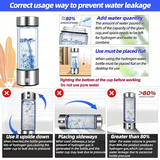 Hydrogen Water Bottle Generator 2 Pack 2025 w SPE/PEM Tech Water Ionizer, Portable Hydrogenated Water Machine Improve Water in 3 Minutes Hydrogen Rich