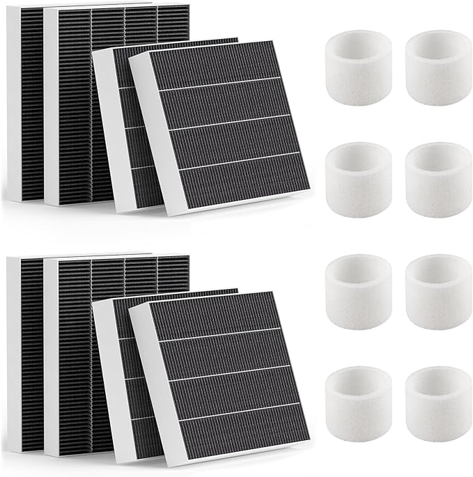 Leemone 8-Pack Replacement Filters for LEVOIT Superior 6000S Smart Evaporative Humidifier, Captures Large Particles & Minerals, Gray