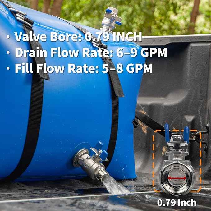 Potable Water Storage Bladder, TPU Collapsible Water Tank, Food Grade BPA Free Portable Flexible Water Container for Drinking, Camping, Irrigation & Emergency, Drought, Snowstorm