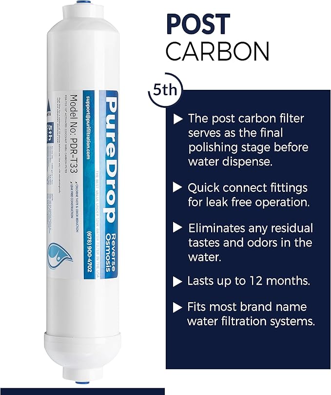 PDR-F15-50 Standard 5-Stage Replacement Cartridge for 50 GPD Reverse Osmosis Water Filter System 2-Year Replacement Filter Pack,15 Counts, 12x15x15