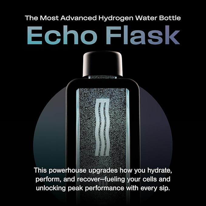 Echo Flask Hydrogen Water Bottle - Active Hydration Solution with Water Intake Tracking & LCD Touch Screen - Compact & Convenient - Transparent Hydrogen Flask - 12 oz