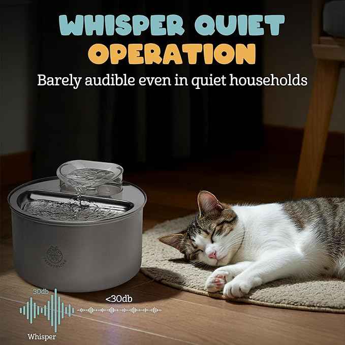 Smart Stainless Steel Cat Water Fountain – 3.5L/118oz Automatic Pet Water Dispenser for Cats & Dogs, Wi-Fi App Control, Ultra-Quiet Pump, 2 Extra Filters, Indoor Cat Fountain for Drinking