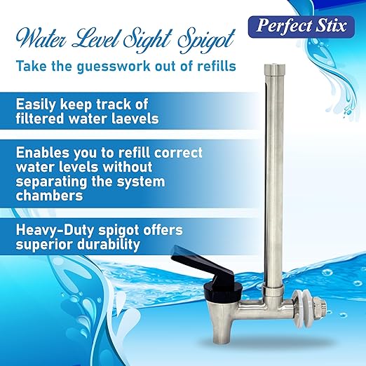 Denali Spring-2.25G (8 Liters)- Stainless Steel Gravity-Fed Water Filtration System with 2 Black Filters, SS Tap, POSTreat Filters and Vision Tap