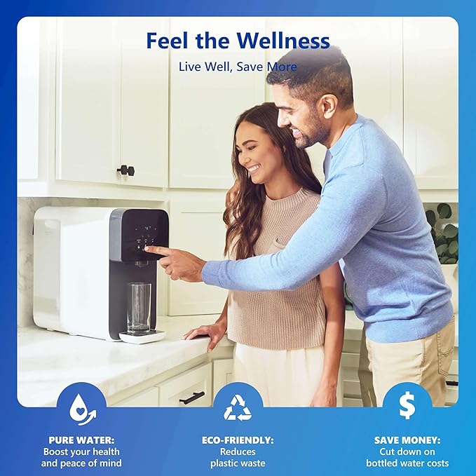 Express Water ROC001ALK-A pH UV Countertop Water Filter System – Reverse Osmosis System for Walter Filtration– 6 Stage RO Water Filter Complete System with UV Water Purifier and pH remineralization