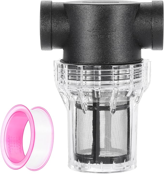 uxcell Pressure Washer Filter 3/4" NPT Female Thread, Inline Mesh Strainer Attachment, Stainless Steel Screen with Sealant Tape for Outdoor Gardening Inlet Water (Size:100 Mesh) - AquaVibe