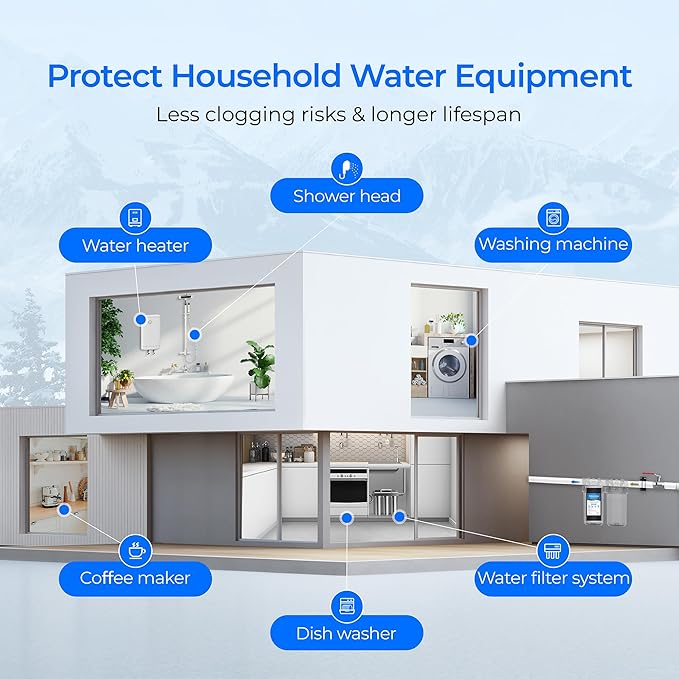 Waterdrop Whole House CTO Carbon Sediment Water Filter Cartridge Replacement for GE® FXHTC, GXWH40L, W10-PR, Culligan® RFC-BBSA,10"X4.5", 5 Micron, 3Pack