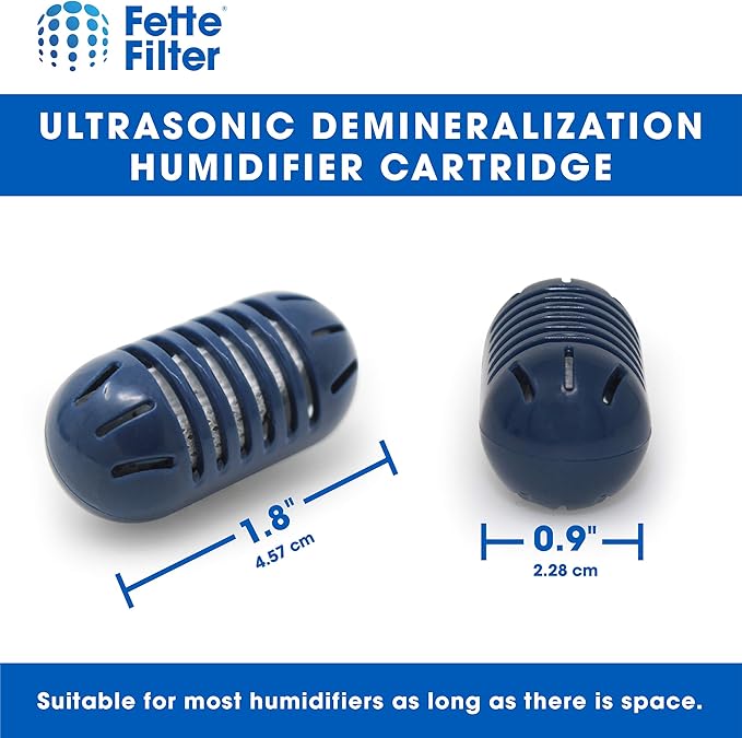 Fette Filter - Ultrasonic Demineralization Humidifier Replacement Cartridges Filters Mineral Deposits, Purifies Water (Pack of 6)