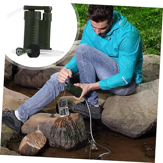 Kisangel 1pc Portable Water Purifier Filter for Hiking Camping Outdoor Survival Water Filter Durable Lightweight Design for Climbing Fishing and Emergency Use