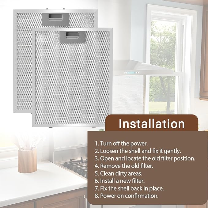 2Pcs Universal 12-5/9" x 10-1/5" Range Hood Charcoal Filter - AquaVibe
