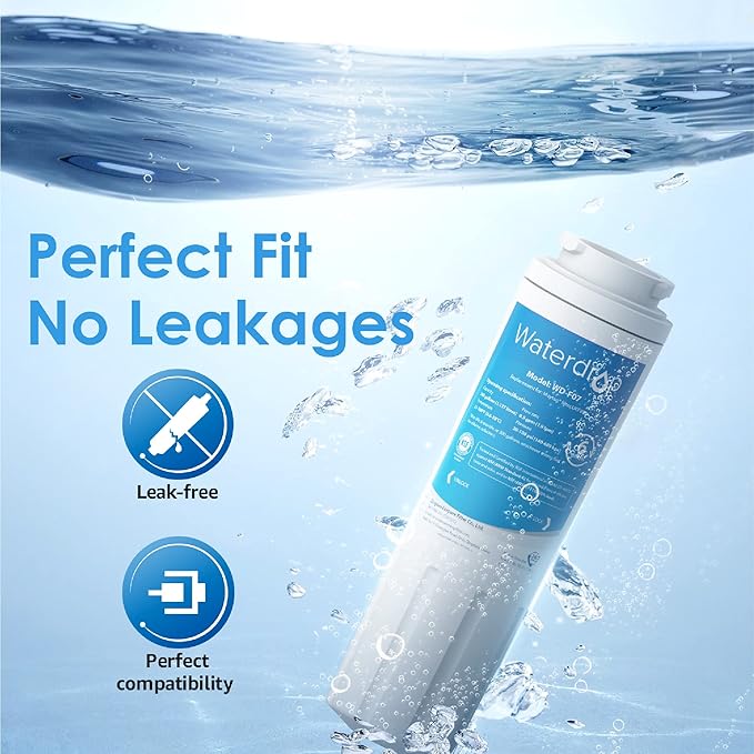 Waterdrop UKF8001 Refrigerator Water Filter 4, Replacement for Whirlpool® EDR4RXD1, EveryDrop® Filter 4, Maytag® UKF8001AXX-750, UKF8001AXX-200, 46-9006, Puriclean II, WF-UKF8001, 6 Filters