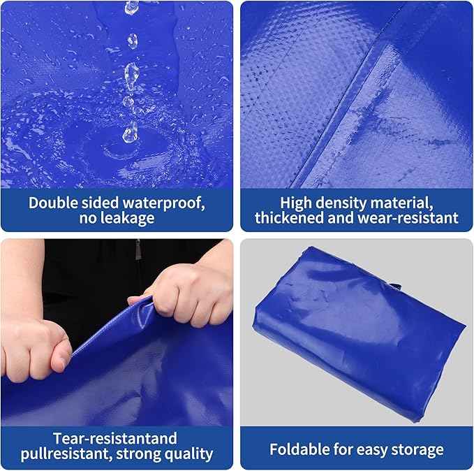 4000 L/1000 Gal Water Bladder Tank, Foldable Portable Water Storage Container, Emergency Water Bag for RV, Truck Bed, Fire Prevention, Drought Resistance, Blue