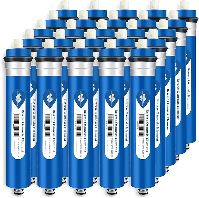 Membrane Solutions Reverse Osmosis Membrane 150 GPD 12" x 2" RO Membrane Water Filter Replacement Fits Under Sink RO Drinking Water Purifier System, 25-Pack