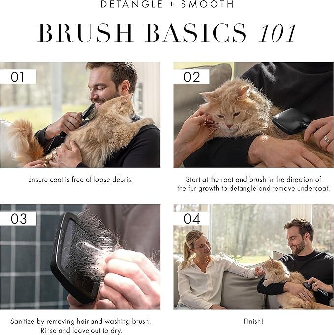 Tweezerman Dog and Cat Slicker Brush for Large Pets, Grooming Brush with Coated Bristles to Prevent Scratching and Ergonomic Handle - AquaVibe