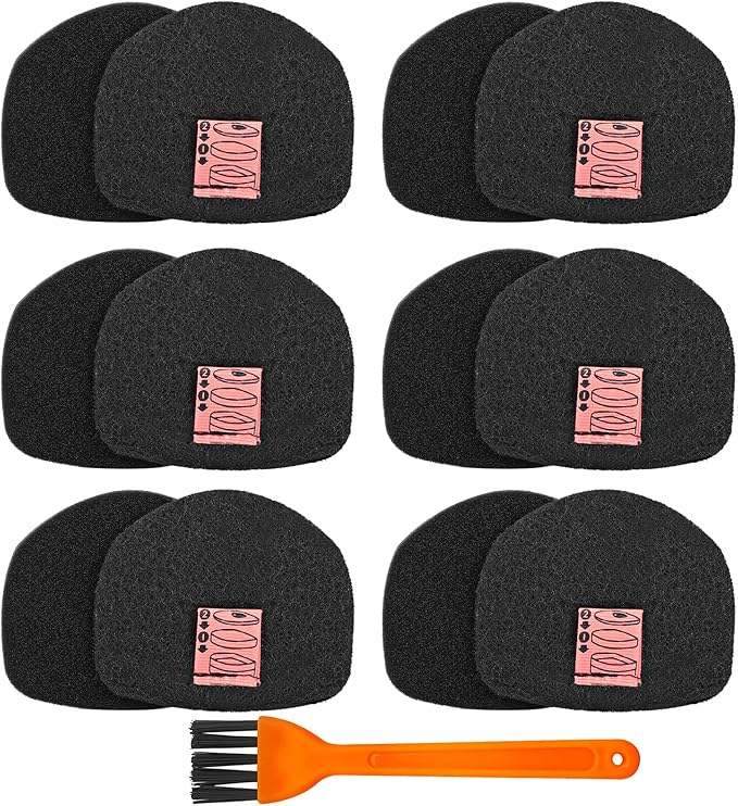 6 Pack Replacement Filters Compatible with Shark CH951 UltraCyclone Pet Pro Plus Cordless Handheld Vacuum - Foam Felt Filter Set for Shark CH901 CH950 CH951C CH900WM - XL Dust Cup Replacement Parts - AquaVibe