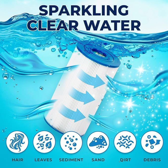 Tier1 Spa Filter Cartridge Replacement for Waterway Teleweir 35 SF - 2PK | Compatible with 817-4035, Pleatco PWW35L, Unicel 4CH-935 | 8-1/2" × 5" | Trilobal Fabric | Washable & Reusable | High Flow