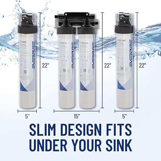 Pentair Everpure EF-6000 Quick-Change Filter Cartridge, EV985550, for Use in Everpure EF-6000 Full Flow Drinking Water System, 6,000 Gallon Capacity, 0.5 Micron