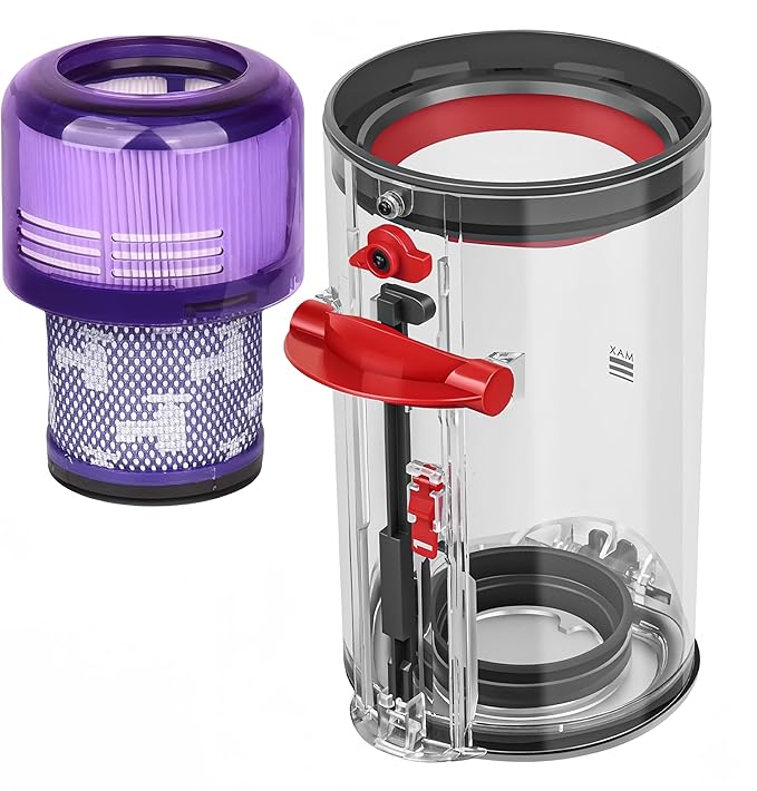 Canister Dust Bin and Filter Replacement Compatible With Dyson V11, V15, SV14, SV15, SV22 Vacuum Cleaners Bin Vacuum Dust Bucket HEPA Filter Attachments Part no. 970050-01/965443-01, NOT for Outsize - AquaVibe