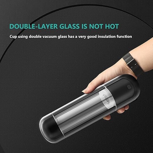 EKUL Hydrogen-Rich Water Cup, Portable Dual-use, Wireless Charging, Base Separation, LCD Display, regulating Water weak Alkaline, Applicable to Pure Water, Rapid Electrolysis Water.