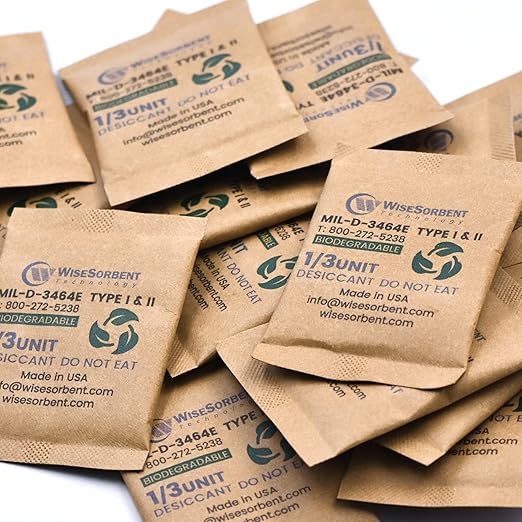 Kraft Clay Desiccants Packs for Safe, 11 Gram 270 Pack Dehumidifier for Gun Safe, Military Grade Moisture Absorbers, Conforms to MIL-D-3464E Type I & II Absorbents